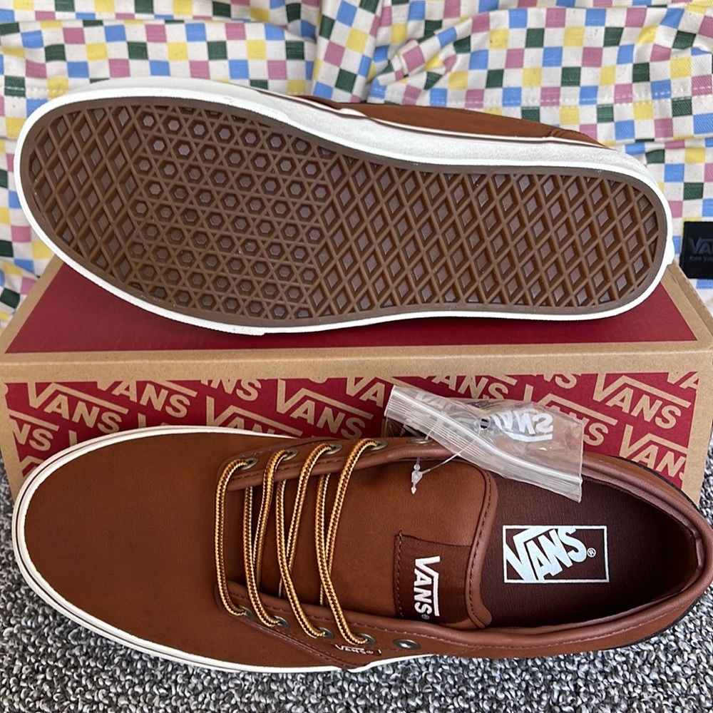 Vans Men’s Atwood (Leather)Brown/Marshmallow VN0A327LLYV Sneakers - Picture 6 of 16